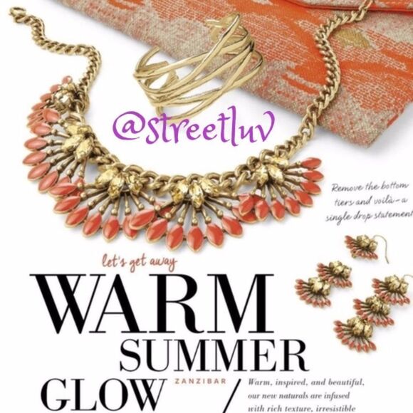 stella & dot ~ warm summer ~ coral cay necklace ~ fun vibrant vacation resort - Picture 2 of 10
